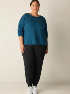 Cozy Brushed Terry Hug Round Neck Box-Top