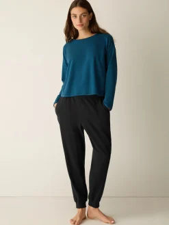 Cozy Brushed Terry Hug Round Neck Box-Top