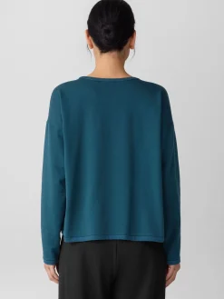 Cozy Brushed Terry Hug Round Neck Box-Top