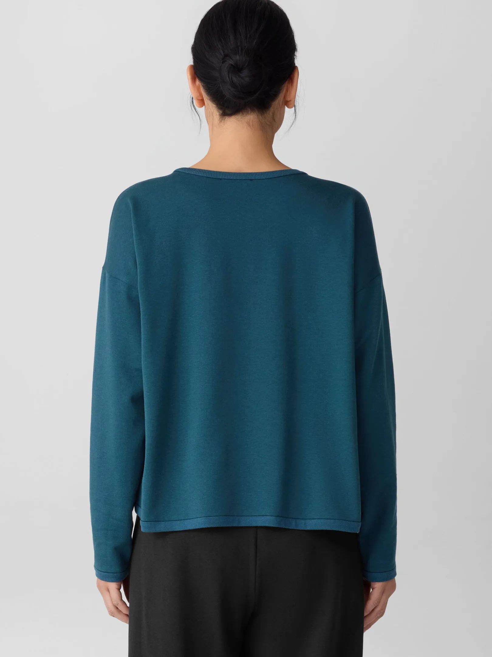 Cozy Brushed Terry Hug Round Neck Box-Top