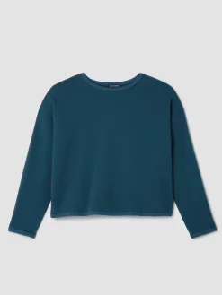 Cozy Brushed Terry Hug Round Neck Box-Top
