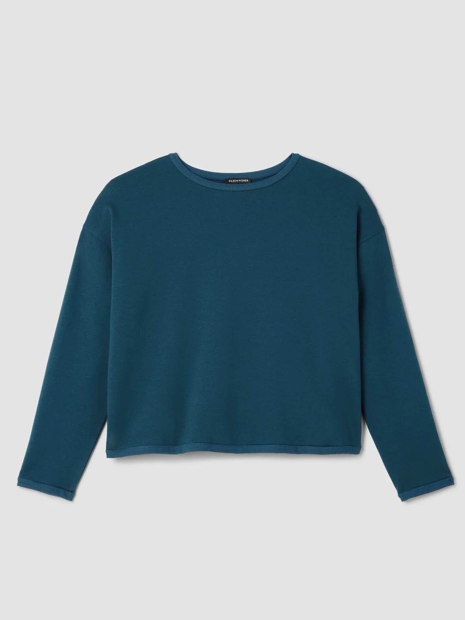 Cozy Brushed Terry Hug Round Neck Box-Top