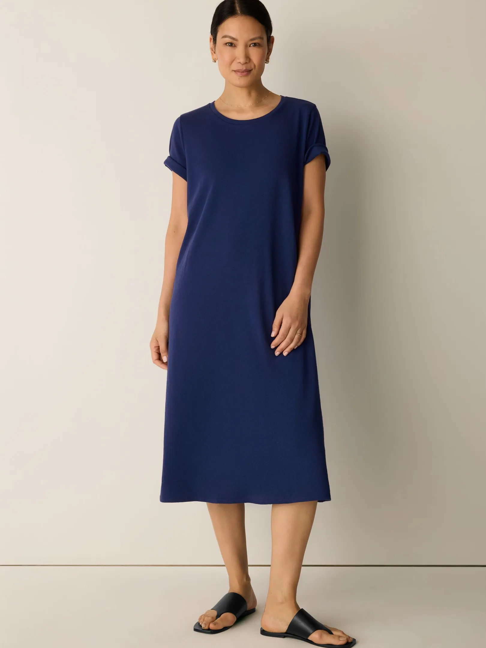 Cozy Organic Cotton Slub Tee Dress