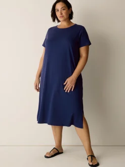 Cozy Organic Cotton Slub Tee Dress