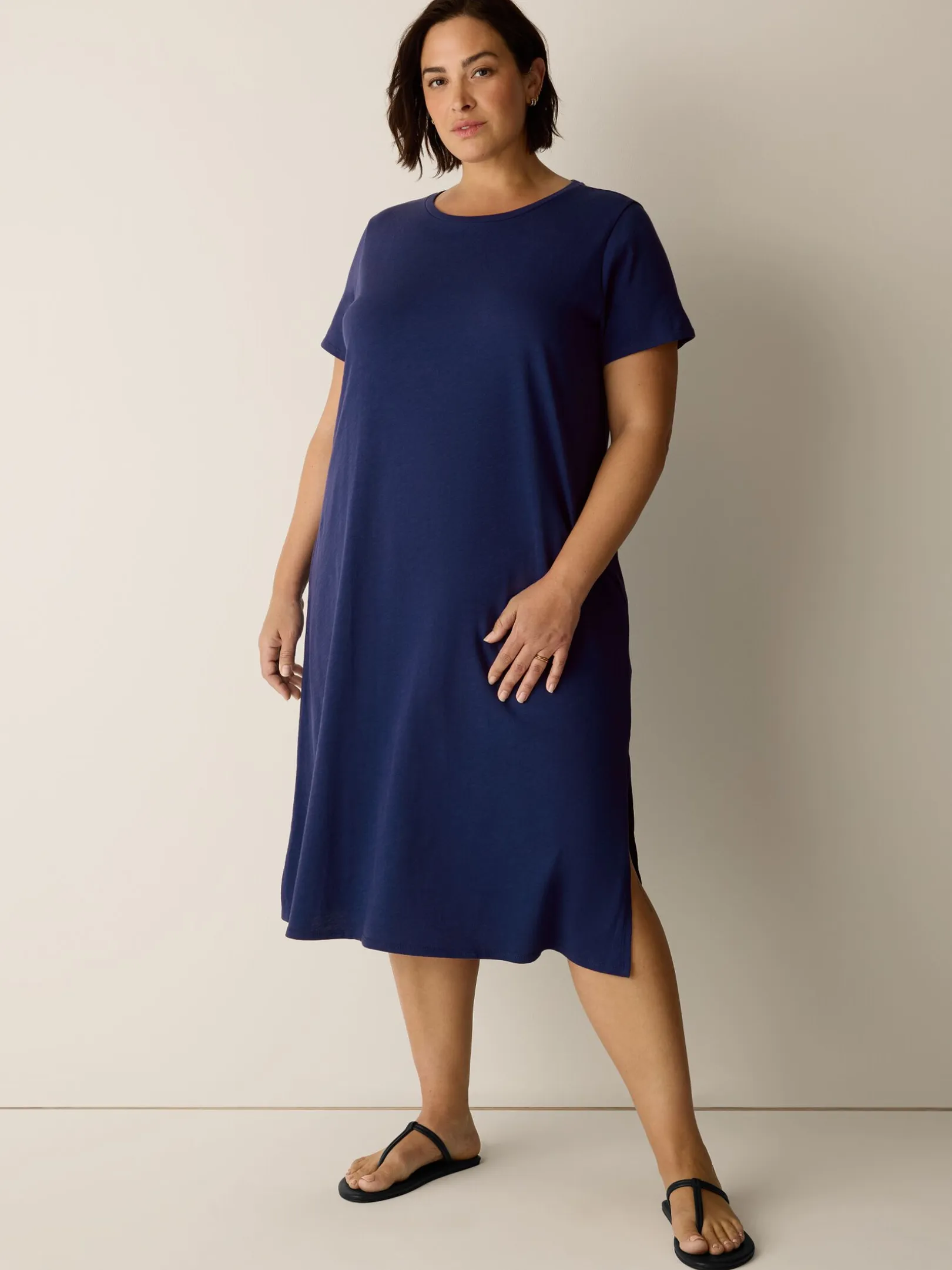 Cozy Organic Cotton Slub Tee Dress