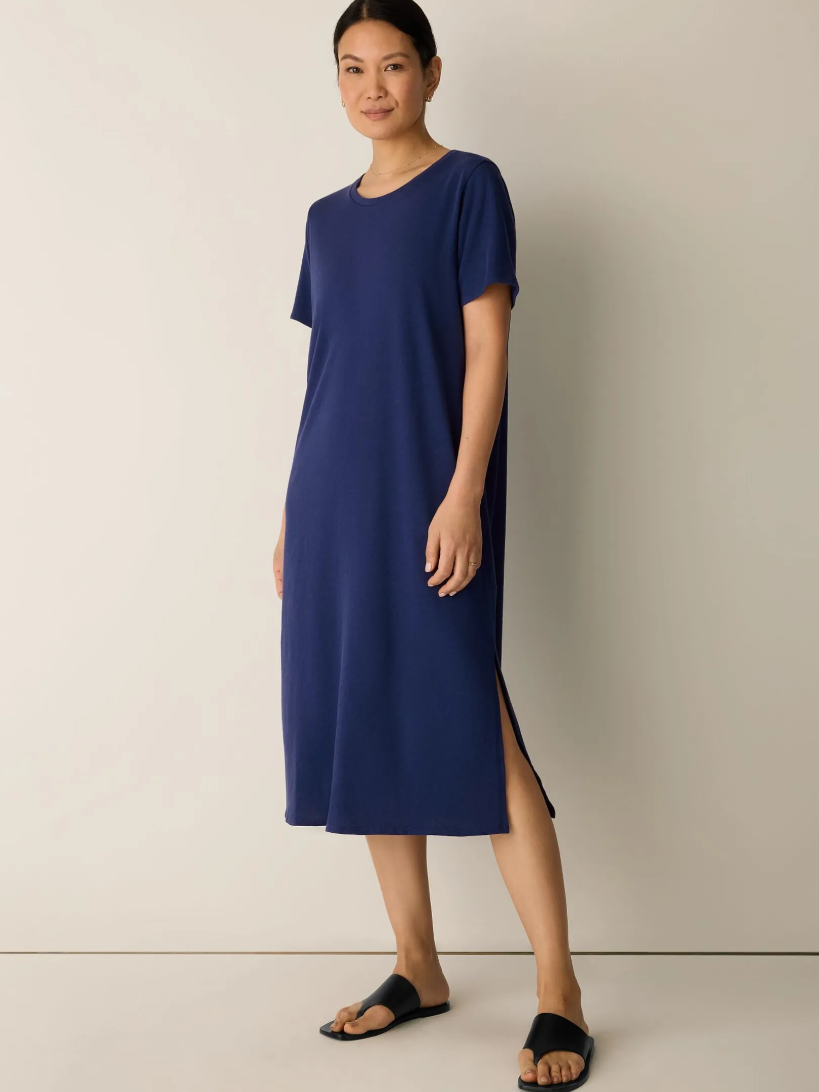 Cozy Organic Cotton Slub Tee Dress
