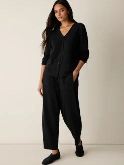 Cross Hatch Stretch Jersey Button-Front Top