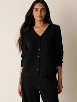 Cross Hatch Stretch Jersey Button-Front Top