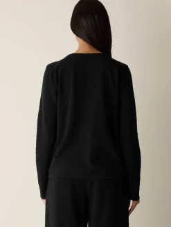 Cross Hatch Stretch Jersey Button-Front Top