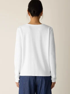 Cross Hatch Stretch Jersey Button-Front Top