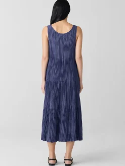 Crushed Silk Tiered Dress