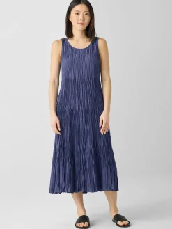 Crushed Silk Tiered Dress