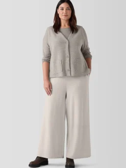 Felted Wool Jersey Wide-Leg Pant