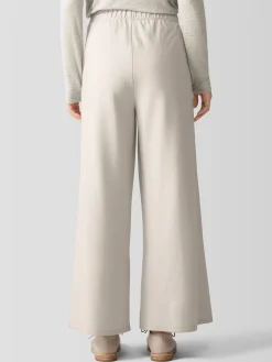 Felted Wool Jersey Wide-Leg Pant