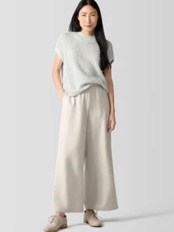 Felted Wool Jersey Wide-Leg Pant