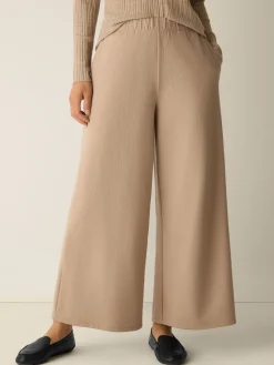 Felted Wool Jersey Wide-Leg Pant