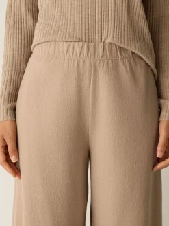 Felted Wool Jersey Wide-Leg Pant