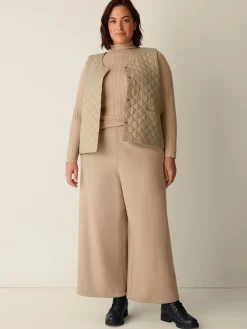 Felted Wool Jersey Wide-Leg Pant