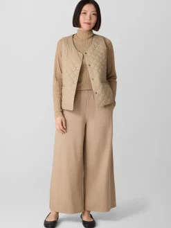 Felted Wool Jersey Wide-Leg Pant