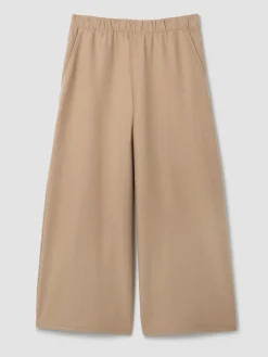 Felted Wool Jersey Wide-Leg Pant