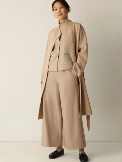 Felted Wool Jersey Wide-Leg Pant