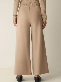 Felted Wool Jersey Wide-Leg Pant