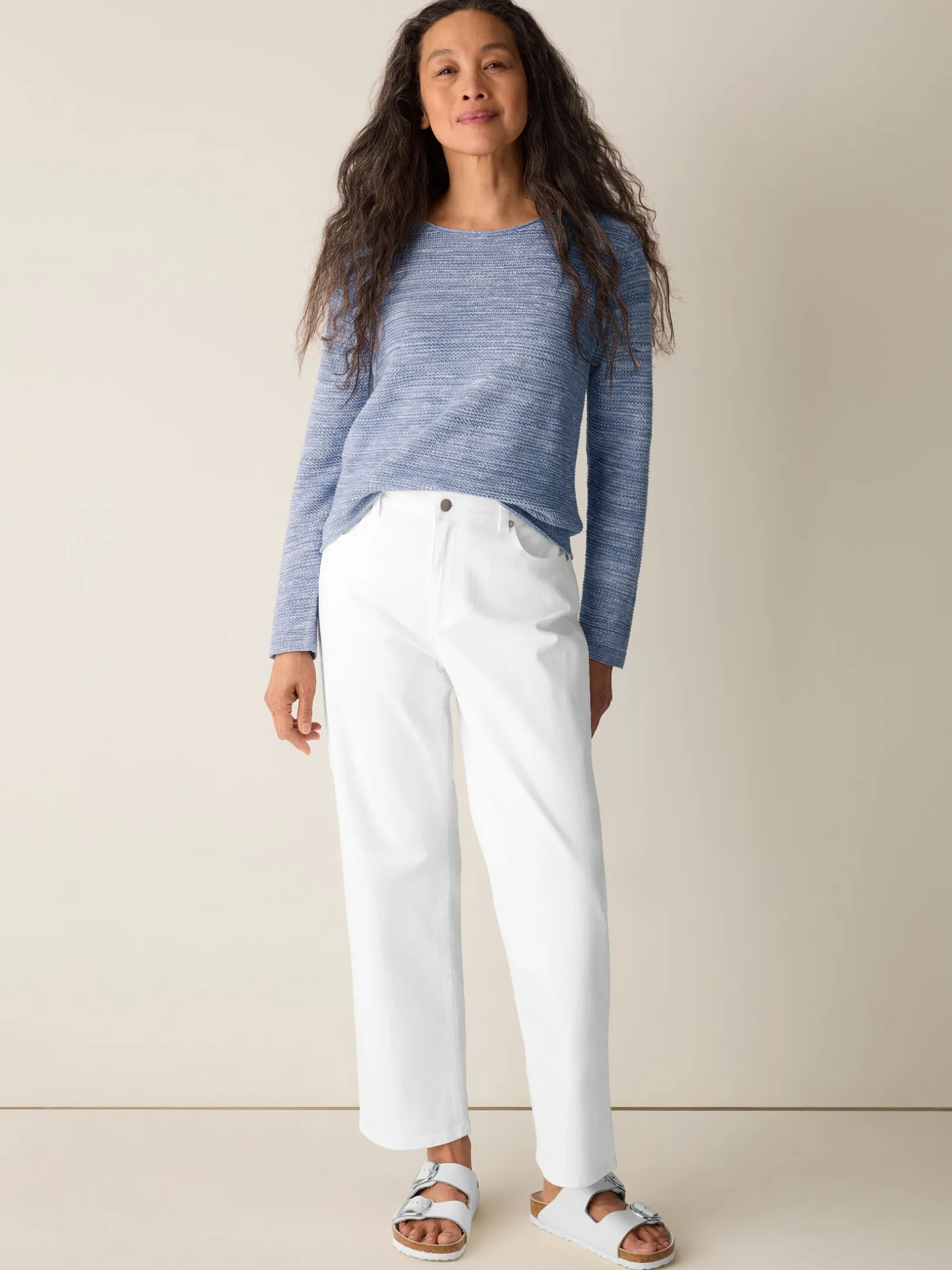 Garment-Dyed Organic Cotton Denim Straight Jean
