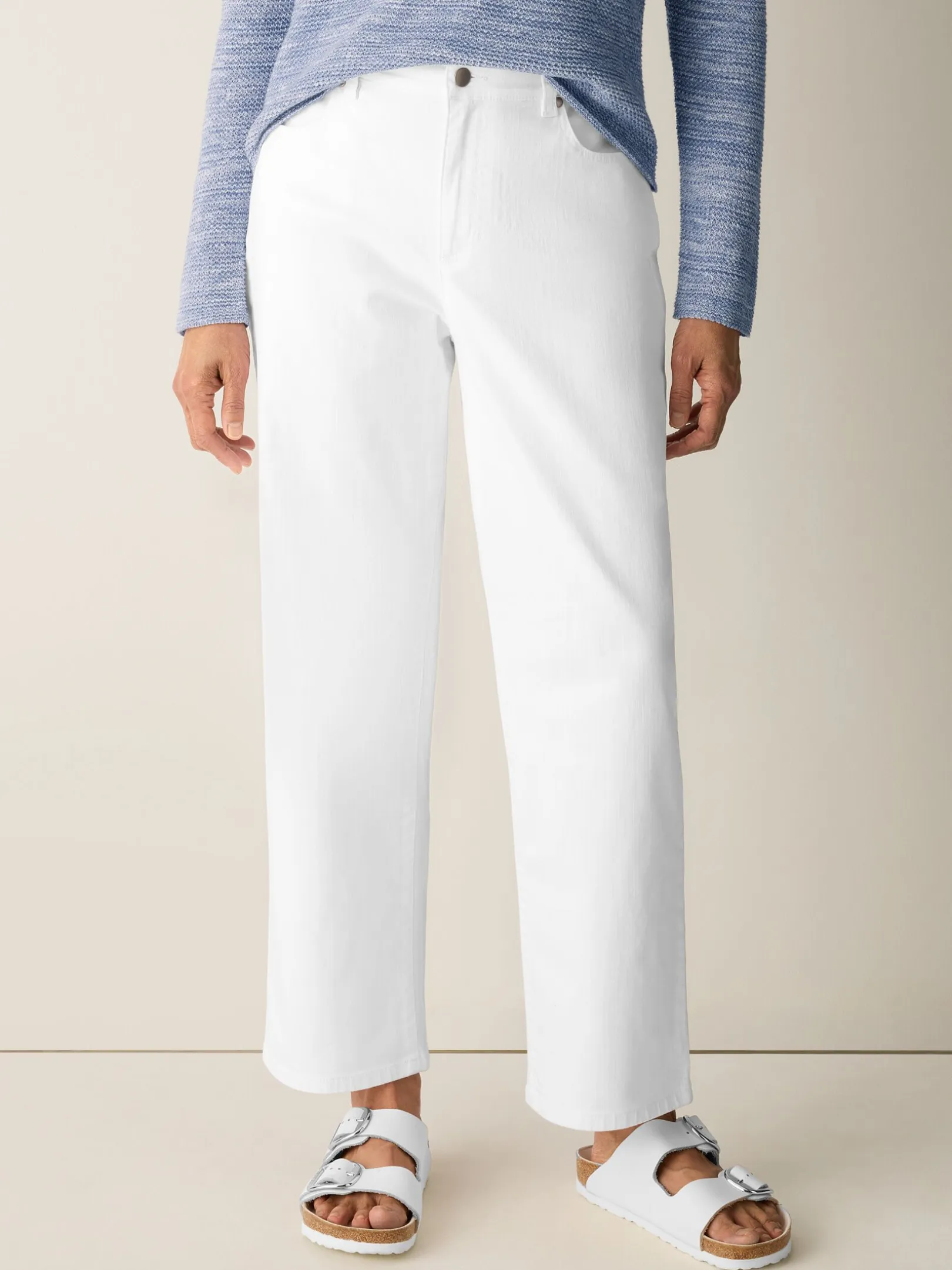 Garment-Dyed Organic Cotton Denim Straight Jean