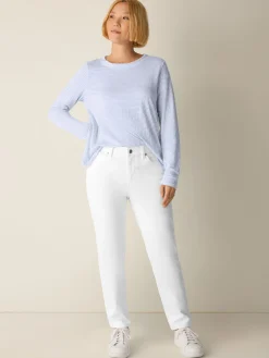 Garment-Dyed Organic Cotton Denim Slim Jean