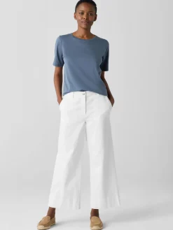 Garment-Dyed Organic Cotton Denim Wide-Leg Jean