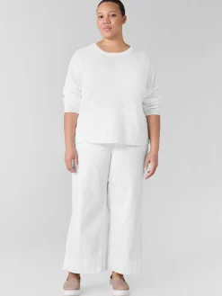 Garment-Dyed Organic Cotton Denim Wide-Leg Jean
