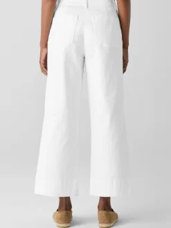 Garment-Dyed Organic Cotton Denim Wide-Leg Jean