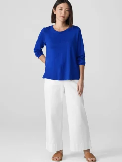 Garment-Dyed Organic Cotton Denim Wide-Leg Jean