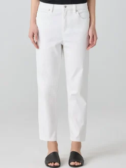 Garment-Dyed Organic Cotton Denim Cropped Jean