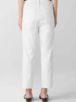Garment-Dyed Organic Cotton Denim Cropped Jean