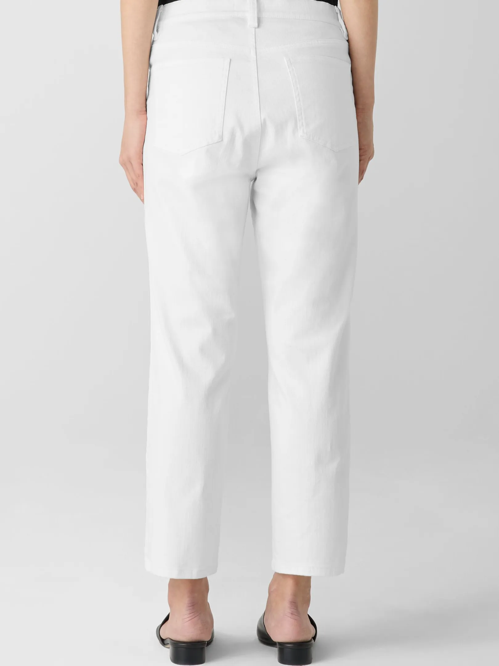 Garment-Dyed Organic Cotton Denim Cropped Jean