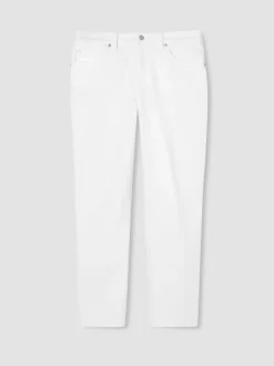 Garment-Dyed Organic Cotton Denim Cropped Jean