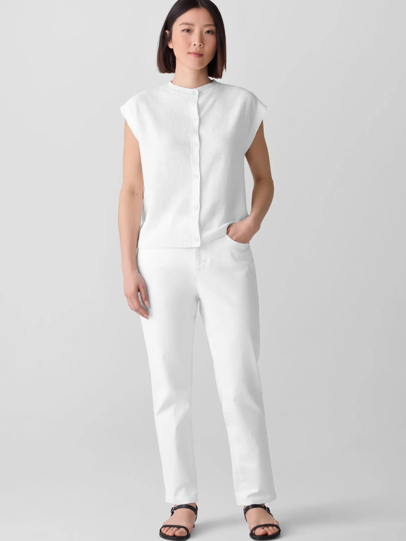 Garment-Dyed Organic Cotton Denim Slim Jean