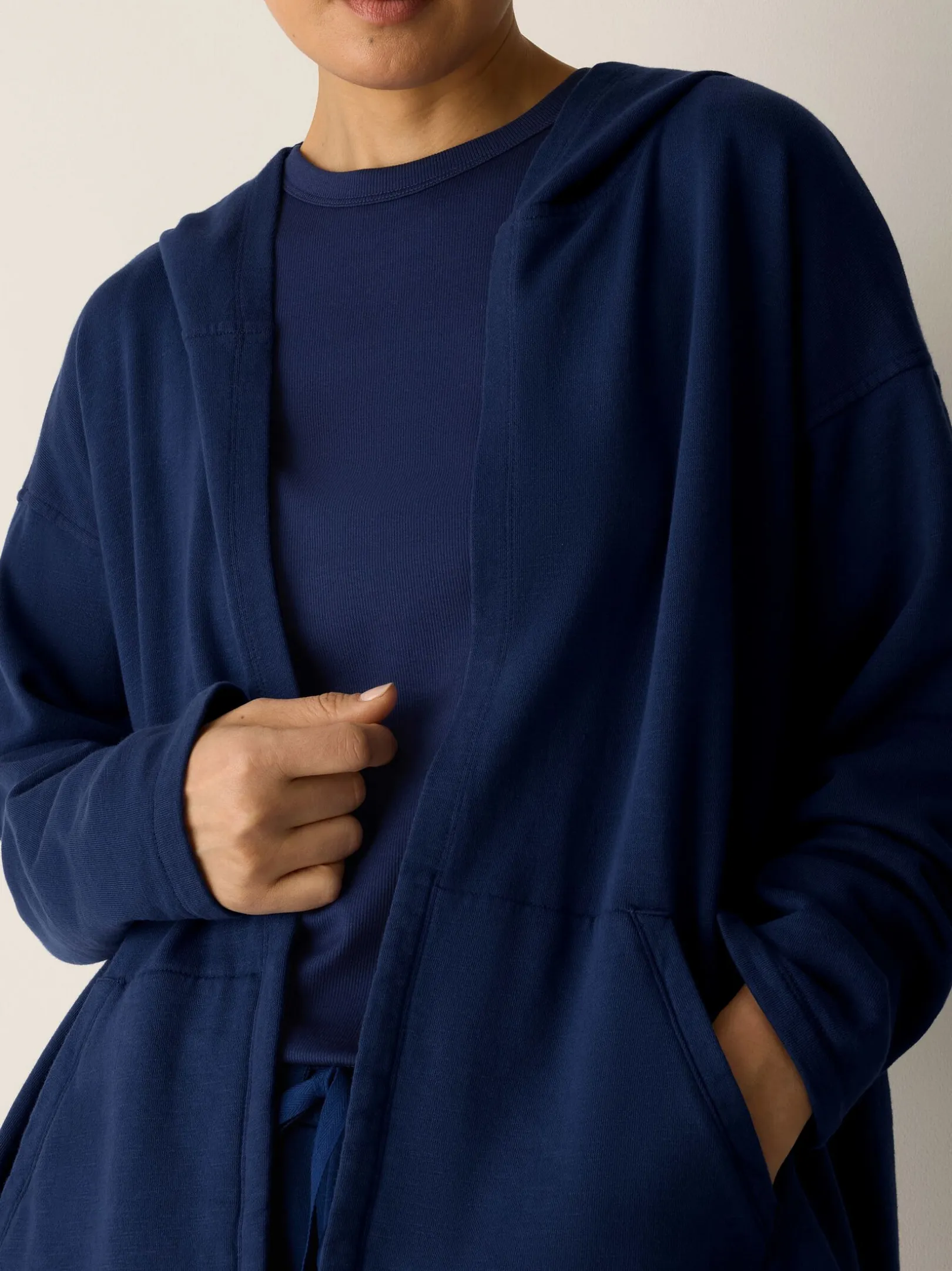 Garment-Dyed Organic Cotton Terry Hooded Jacket