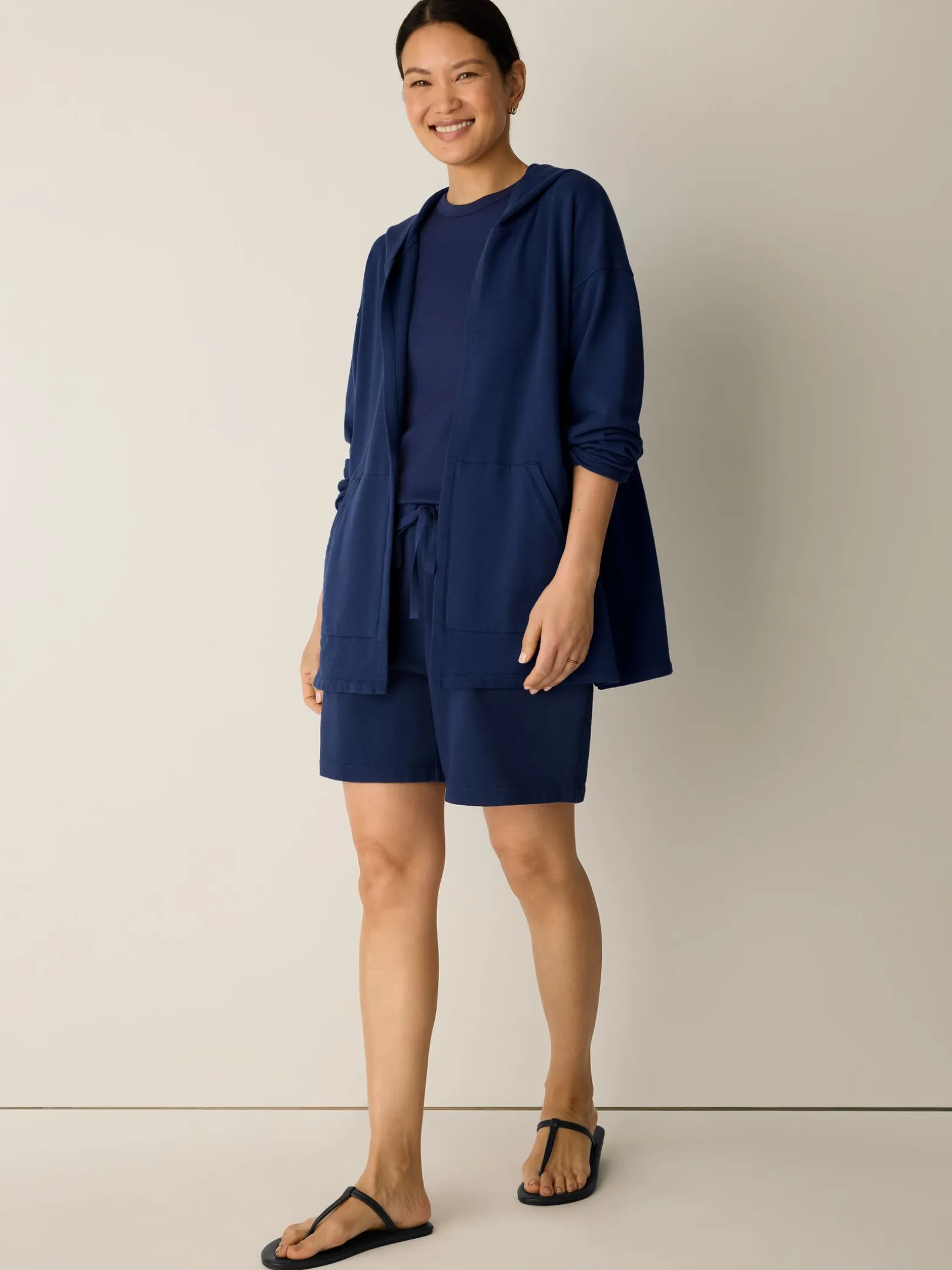 Garment-Dyed Organic Cotton Terry Hooded Jacket