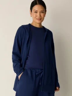 Garment-Dyed Organic Cotton Terry Hooded Jacket