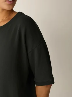 Garment-Dyed Organic Cotton Terry Crew Neck Dress