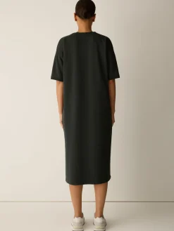 Garment-Dyed Organic Cotton Terry Crew Neck Dress