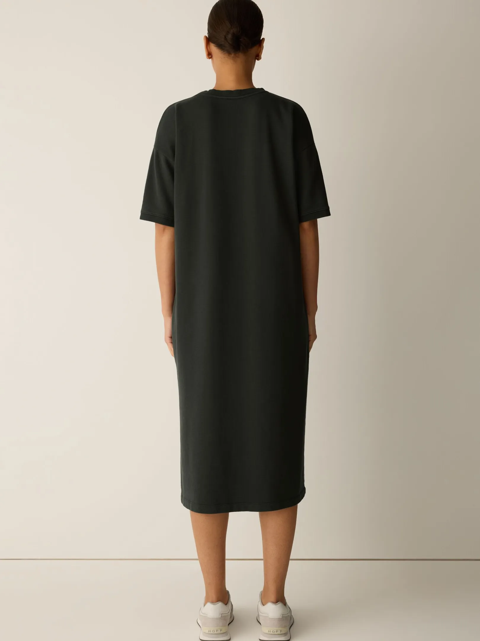 Garment-Dyed Organic Cotton Terry Crew Neck Dress