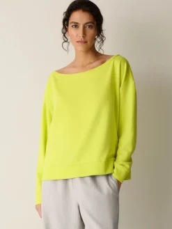 Garment-Dyed Organic Cotton Terry Bateau Neck Top