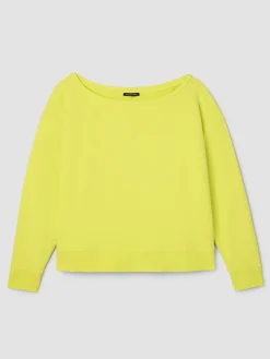 Garment-Dyed Organic Cotton Terry Bateau Neck Top
