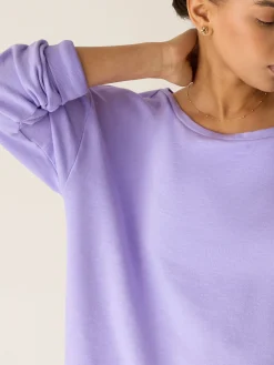 Garment-Dyed Organic Cotton Terry Bateau Neck Top