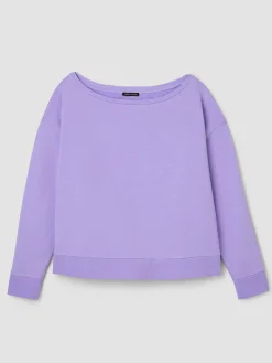 Garment-Dyed Organic Cotton Terry Bateau Neck Top
