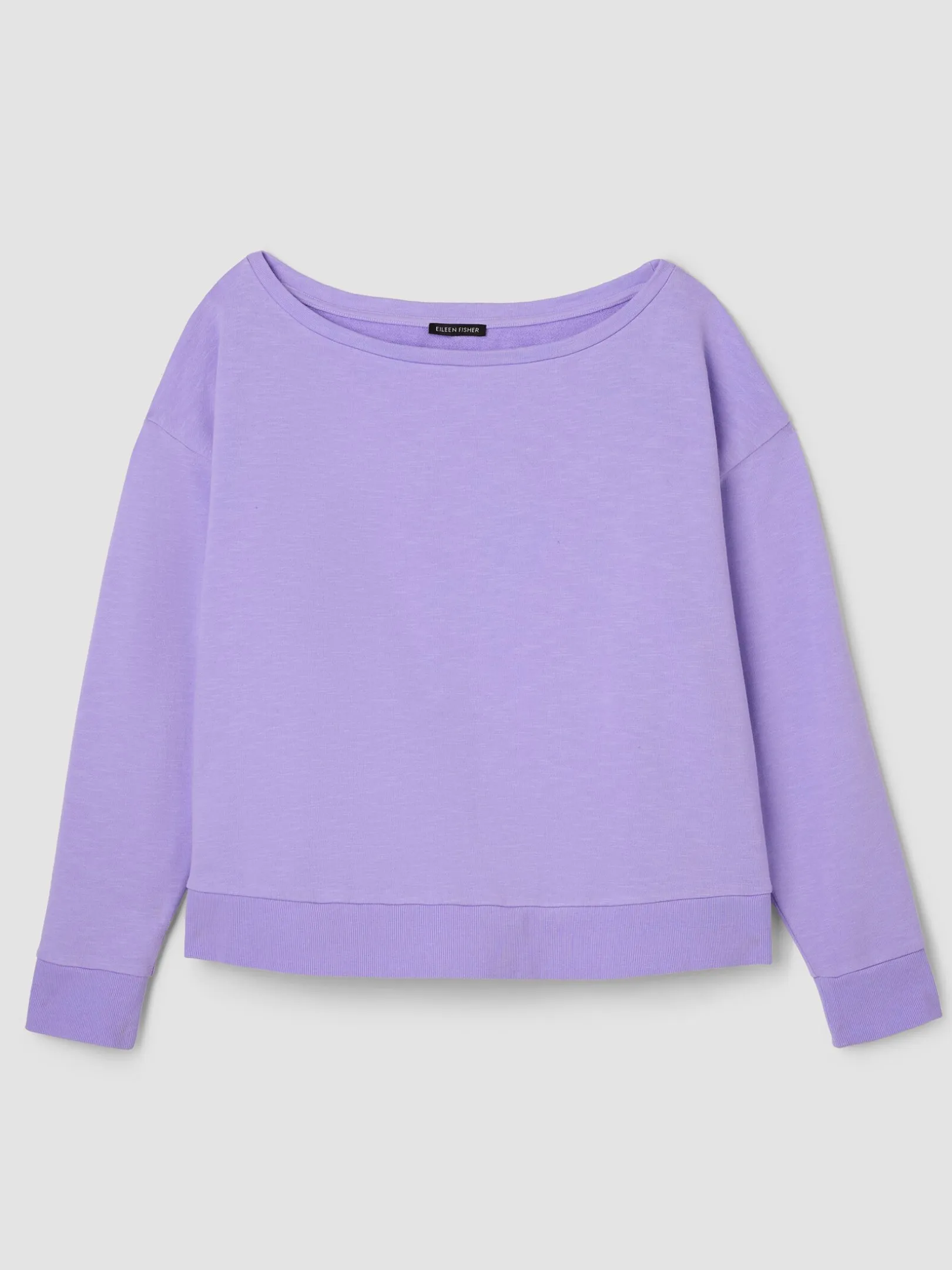 Garment-Dyed Organic Cotton Terry Bateau Neck Top