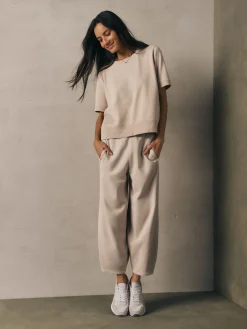 Garment-Dyed Organic Cotton Terry Lantern Pant